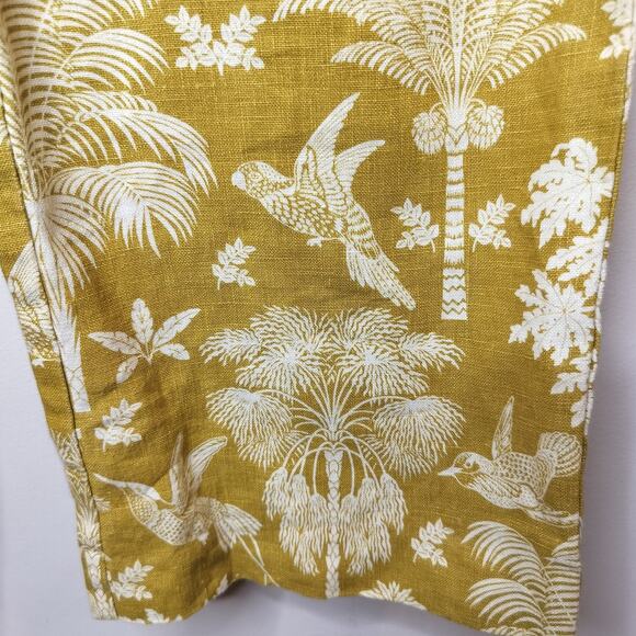 Spartina 449 Linen Cropped Pants Floral Bird Tropical Wide Leg - Picture 4 of 12